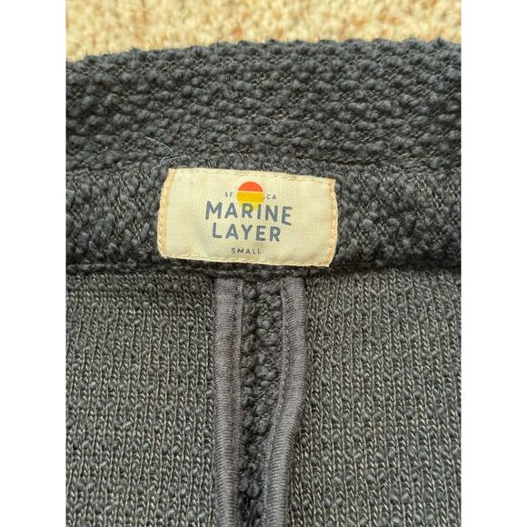 Marine Layer Women's Woven Cotton Blend Black Cardigan Sweater, Size Small - Picture 3 of 13